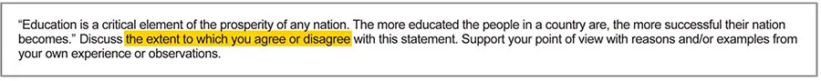 Sample essay prompt about education — discuss the extent to which you agree or disagree.